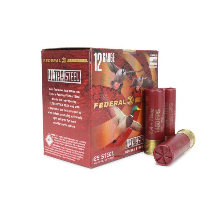 Federal 12GA 3" 1-1/4 Oz #2 & #4 Ultra Steel Ammo