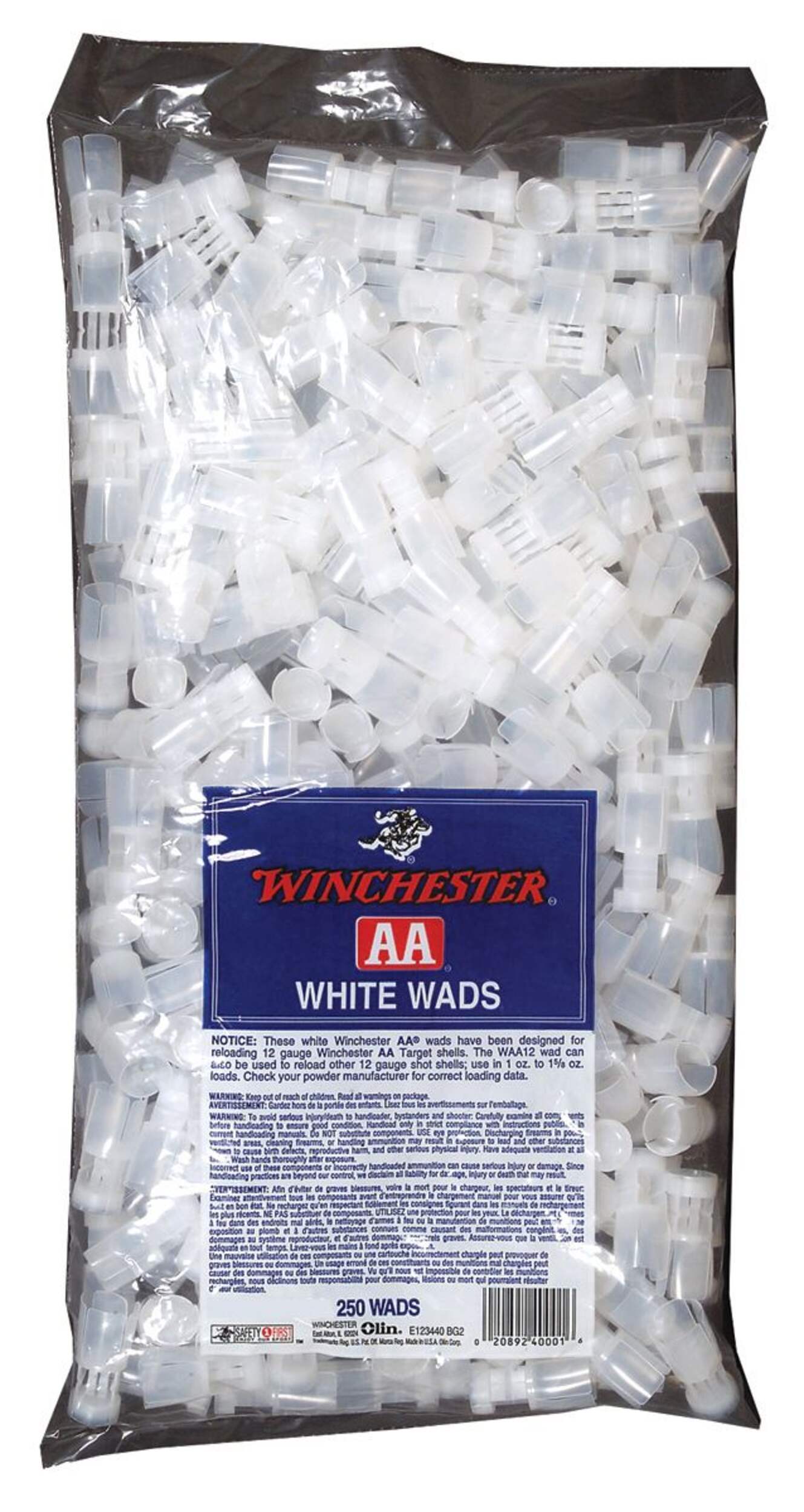 Winchester WAA20 20 Gauge White Wads - 250 Count