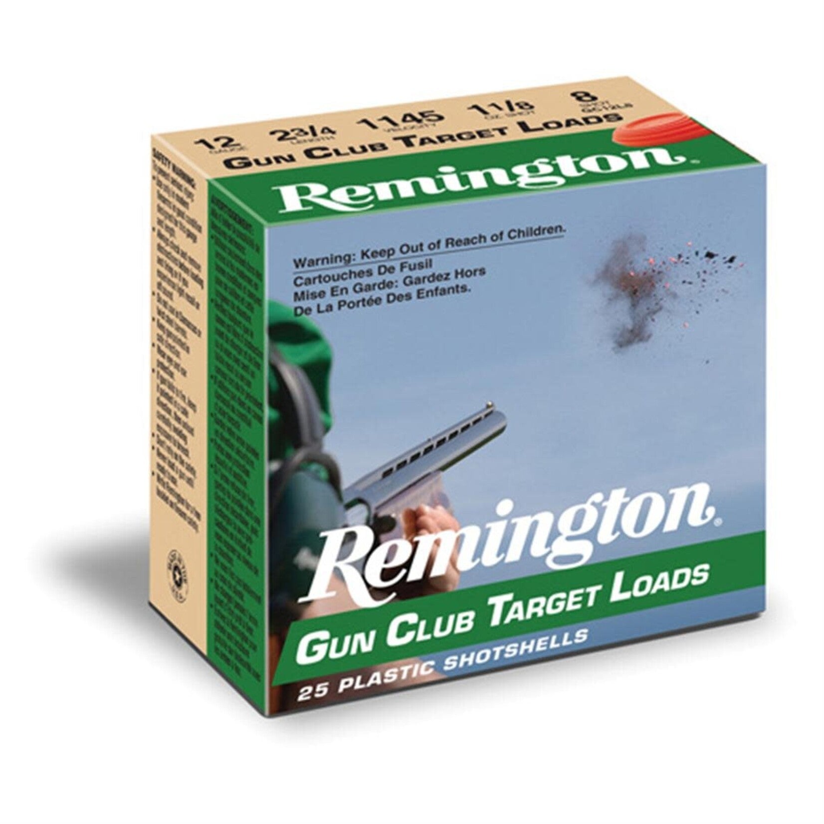 Remington Gun Club 12GA 2.75" 1 Oz #8 2-3/4 Dram Ammo – 20081