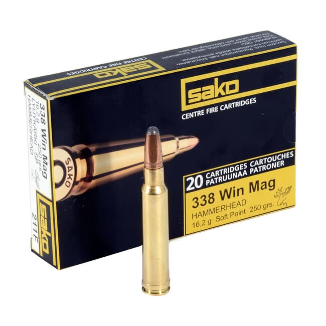 Sako Hammerhead .338 Win Mag 250gr Bonded Soft Point Ammunition – 20 Rounds