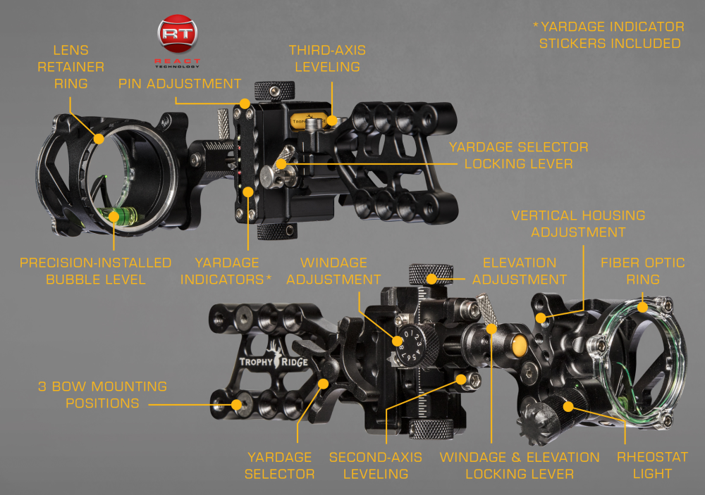 Trophy Ridge React® Alpha Bow Sight - Black / .019