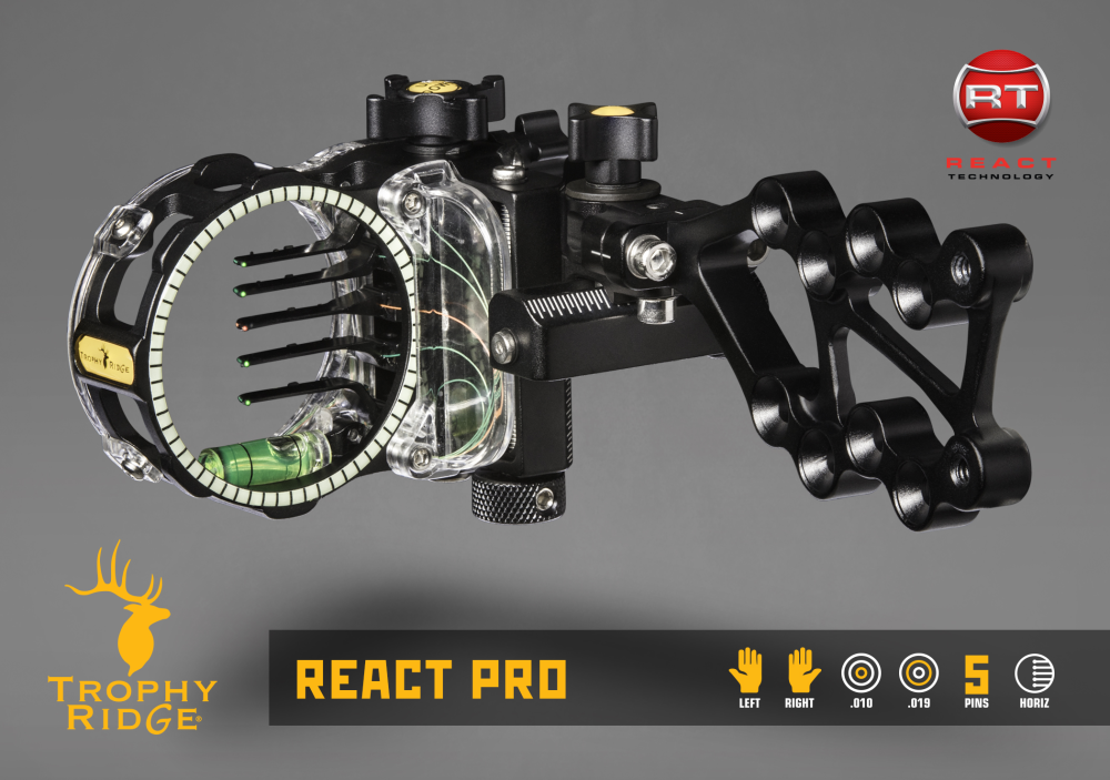 Trophy Ridge React® Pro Bow Sight - Black / Right Hand / .019