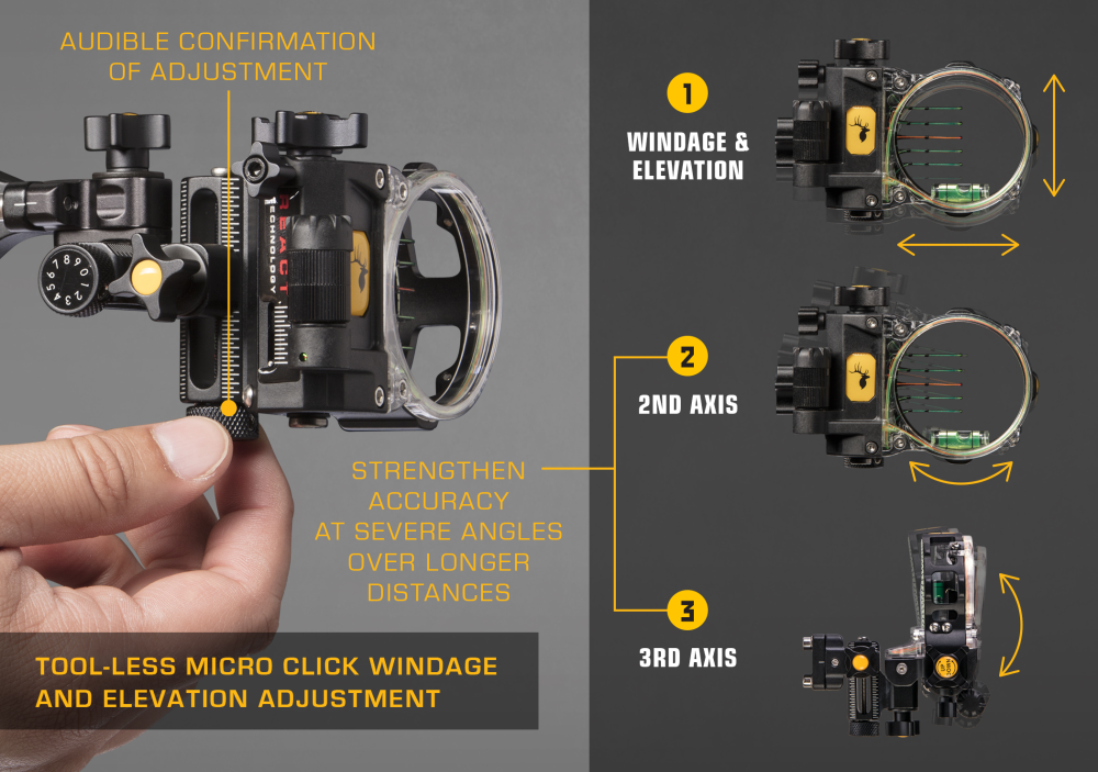 Trophy Ridge React® Pro Bow Sight - Black / Left Hand / .019