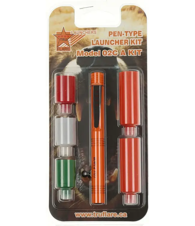 TruFlare Model 02CA Pen Launcher Kit with 3 Signal Flares & 2 Bearbangers