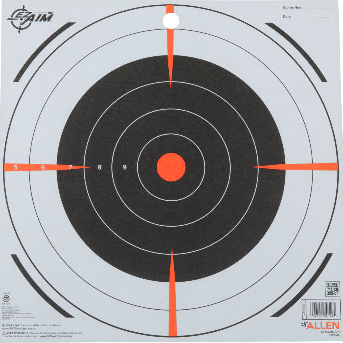 Allen EZ Aim Paper 12" Bullseye 13 Pack