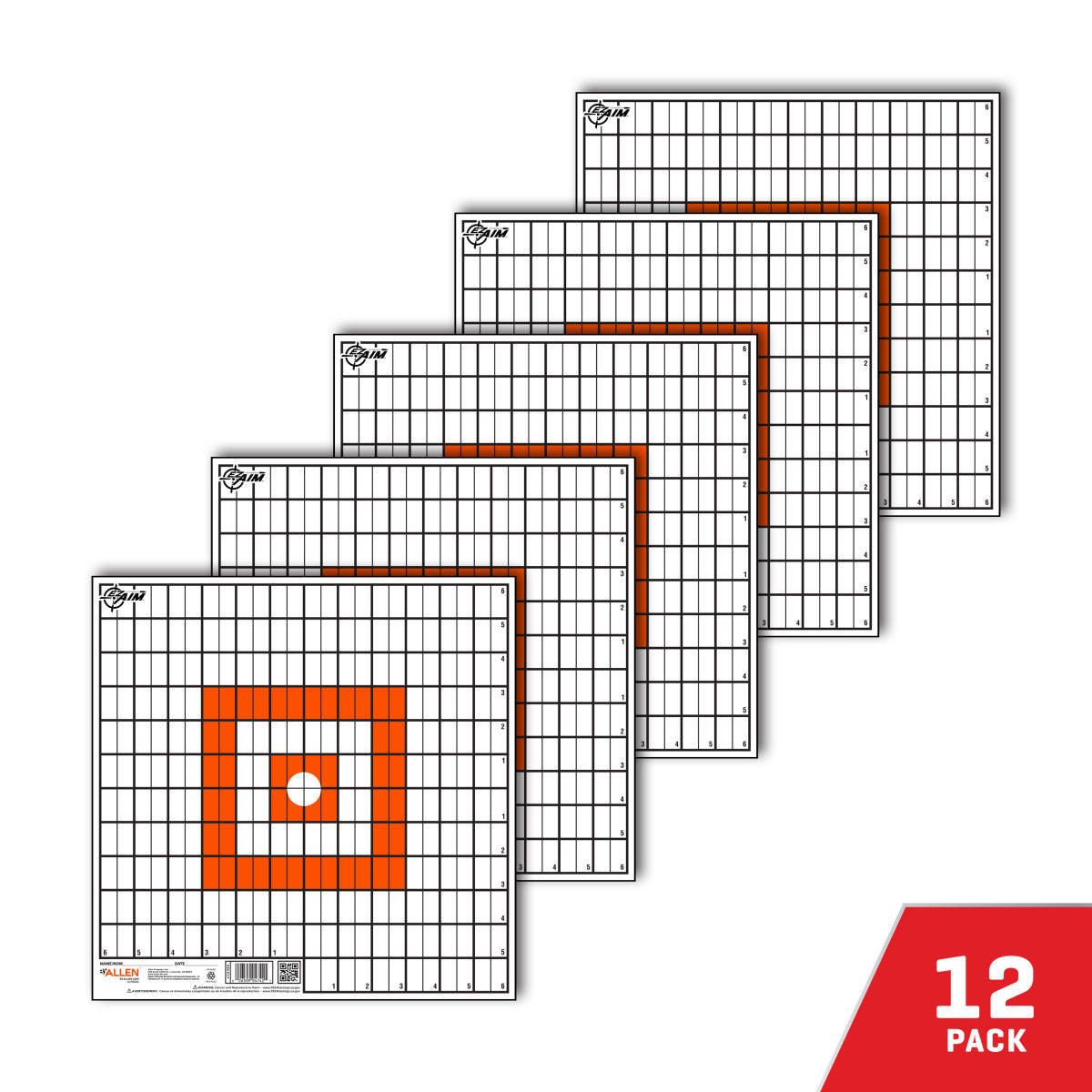 Allen EZ Aim Paper 12 X 12 Sight Grid Target