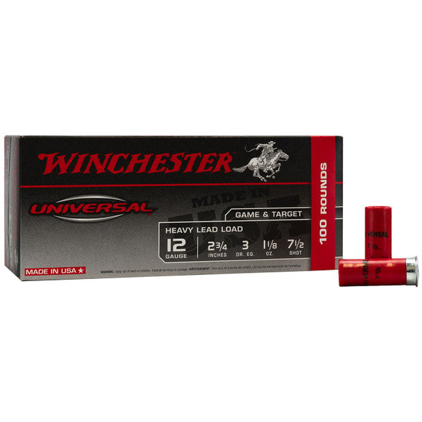 Winchester Universal 12 Gauge 2-3/4" 1-1/8 oz #7.5 Shot - 100 Rounds