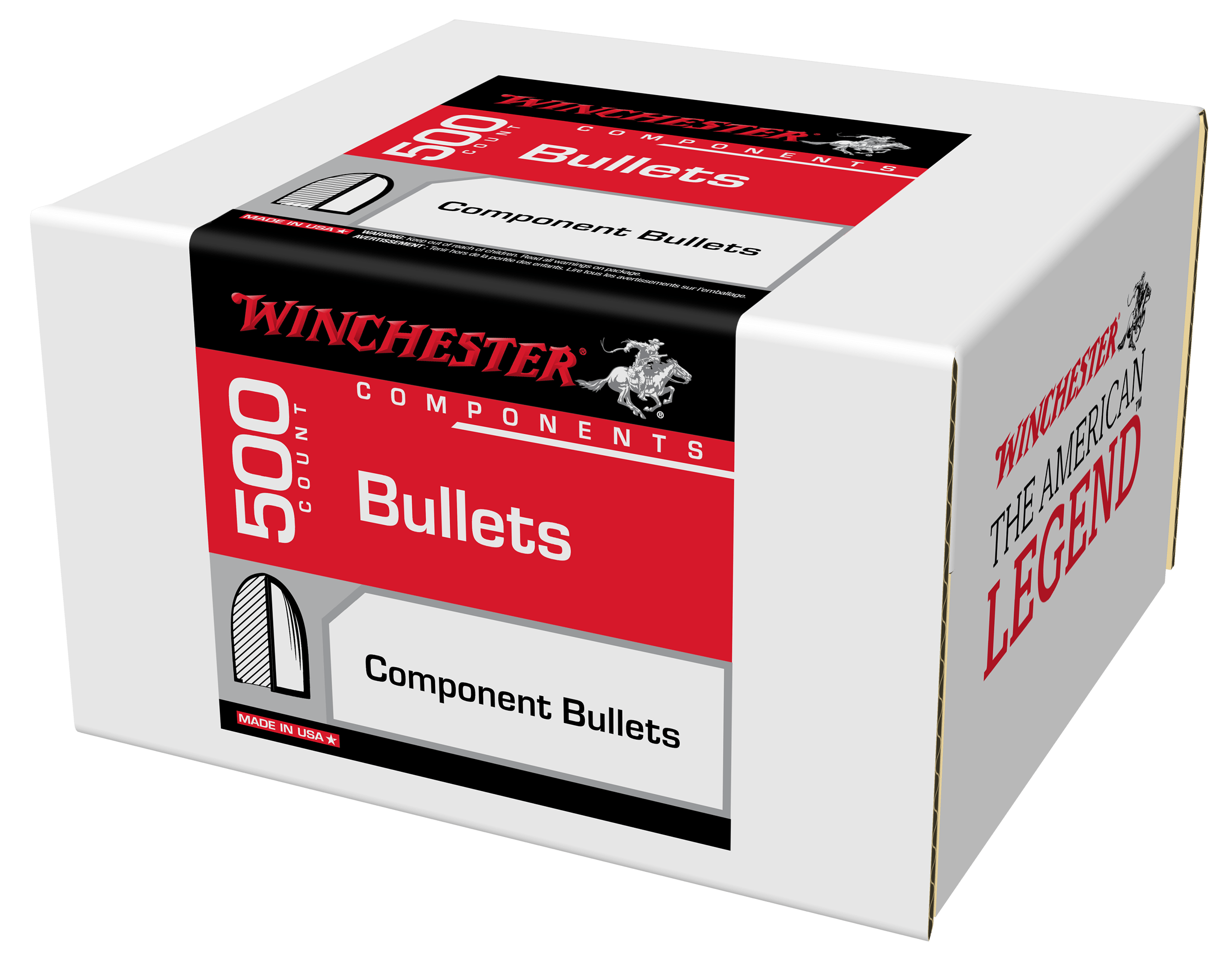 Winchester 9mm .355 124gr FMJ Flat Base Bullets - 500 Count