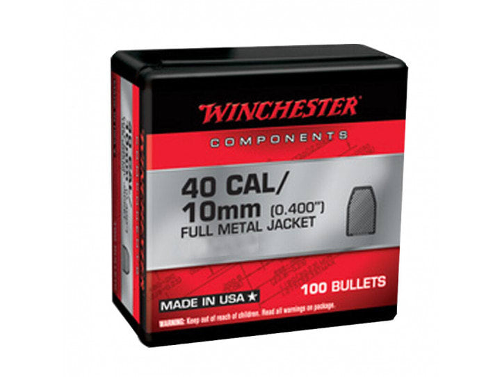 Winchester 40 Cal 180gr Full Metal Jacket Truncated Cone Component Bullets - 100 Count